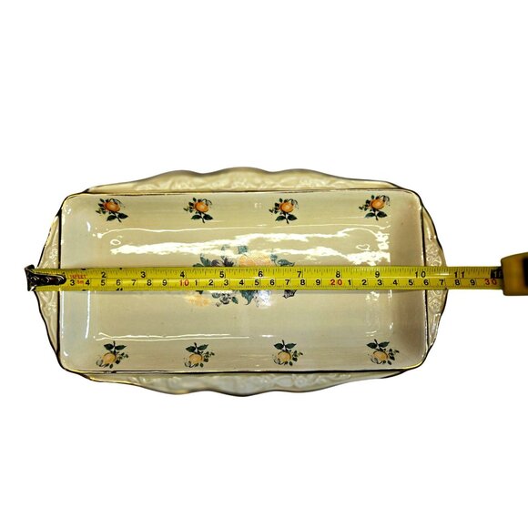 VTG Handpainted Portugal floral tray Roses Ceramic collectible 11" - Picture 6 of 9